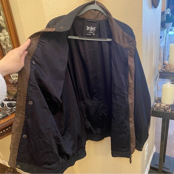 Vintage FOOTJOY Men Black Brown Houndstooth Golf Jacket Size XL - Picture 4 of 10